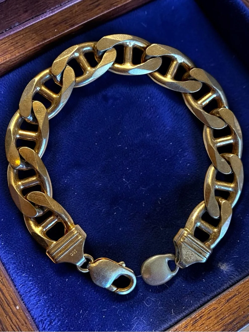 Estate MENS Sterling Silver 925 HEAVY 1/2” Wide MARINER Gucci Link 8.5” Bracelet